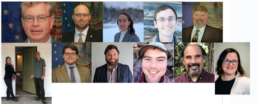 Top: Rep. Harrison-Rutland-1, Rep. Elder-Addison-4, Rep. Chapin-Washington-5, Rep, Whitman-Bennington-2 of , Rep. Labounty-Caledonia-3, Bottom: Rick DeAngelis of The Good Samaritan Haven, Rep. Williams-Washington-3, Nate Formalarie of Deputy Commissioner of the Department of Housing and Community Development, Will Eberle of Recovery Vermont, Ken Russell of Another Way, Brenda Siegel a former gubernatorial candidate. (sources include: Ballotpedia, Linkedin, Vermontlegistlative.gov, Rick DeAngelis.)